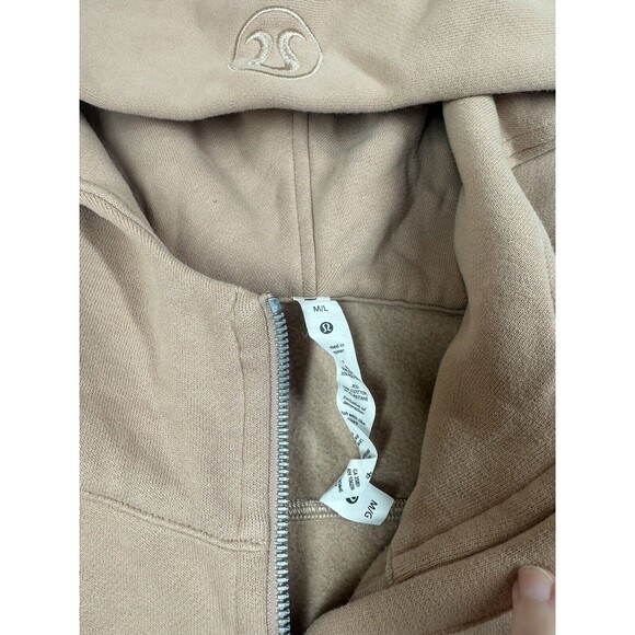 Lululemon SCUBA OVERSIZE 1/2 Zip HOODIE Pink Clay WOMENS size M/L - Picture 3 of 9